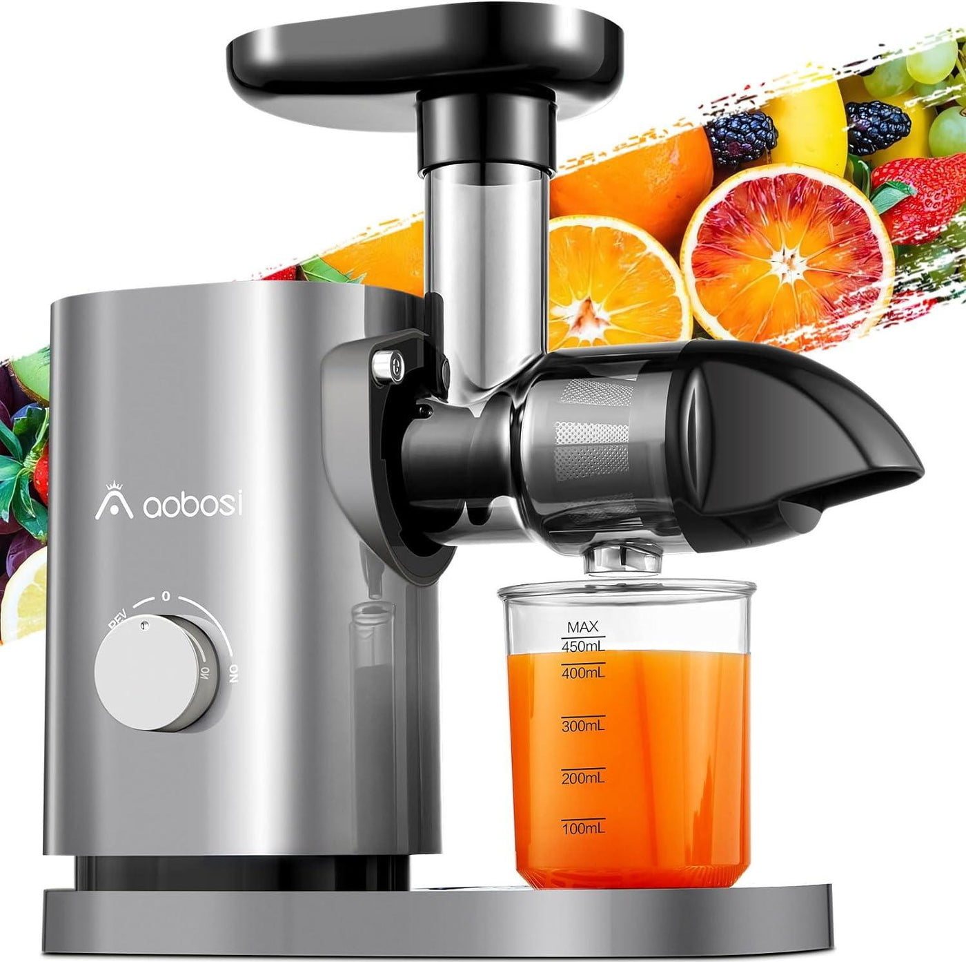 AOBOSI  Slow Masticating Juicer Machines with Quiet Motor Reverse Function