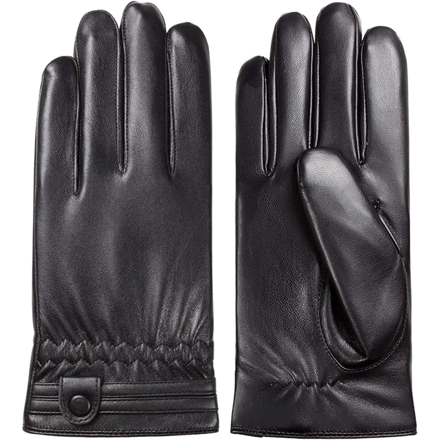 YISEVEN Men's Leather Winter Gloves, Warm, Touchscreen, Windproof, Casual, M
