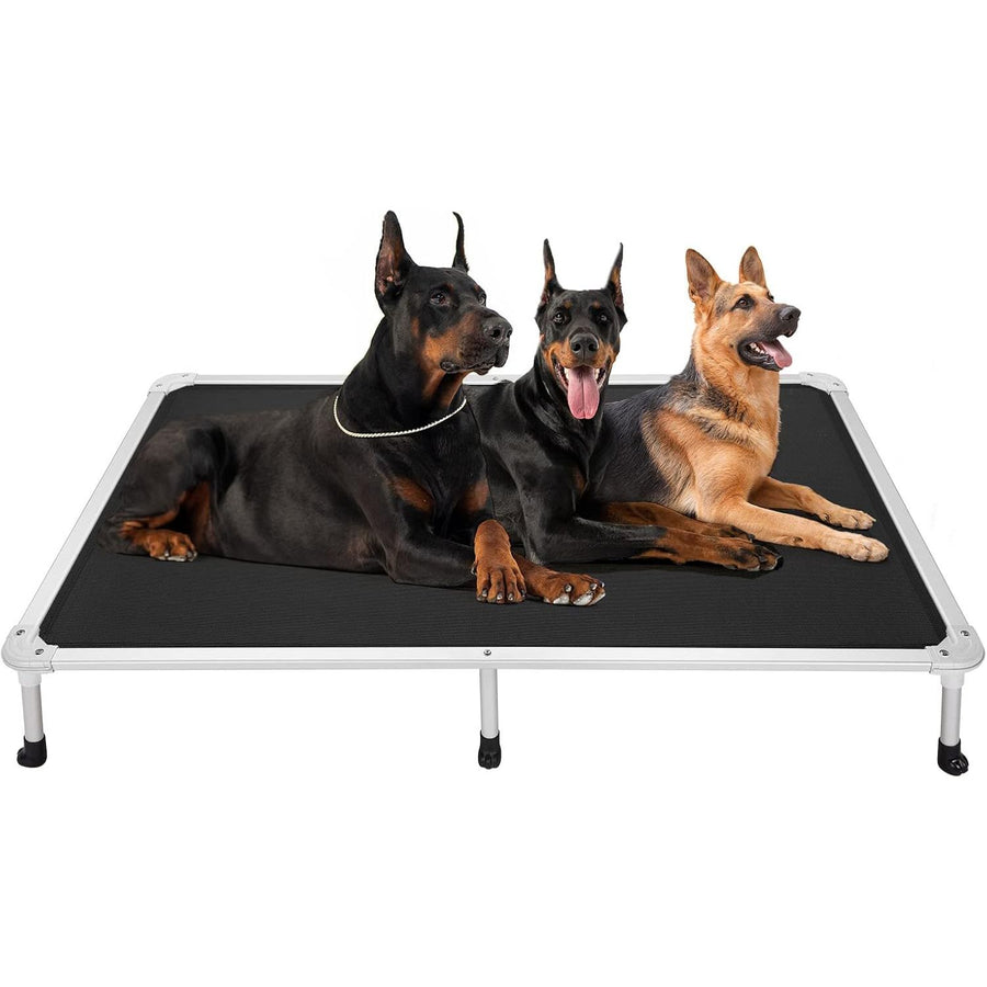 Veehoo XXL 150x95cm Chew-Proof Raised Dog Bed – Cooling Pet Cot, Aluminum Frame