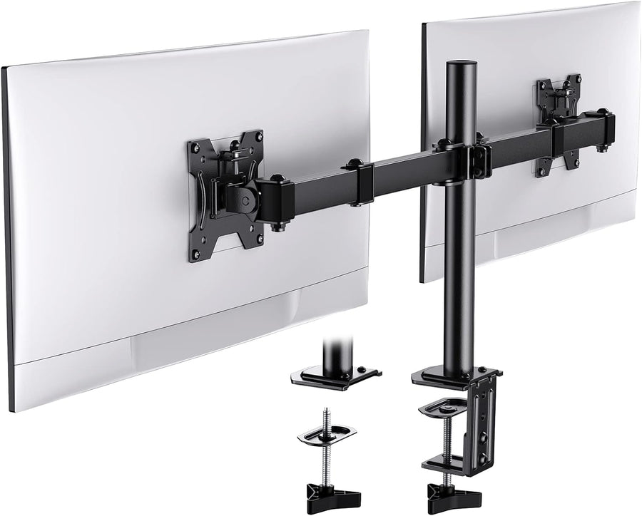 HUANUO Dual Monitor Stand 13–30", Adjustable Arms, VESA 75/100