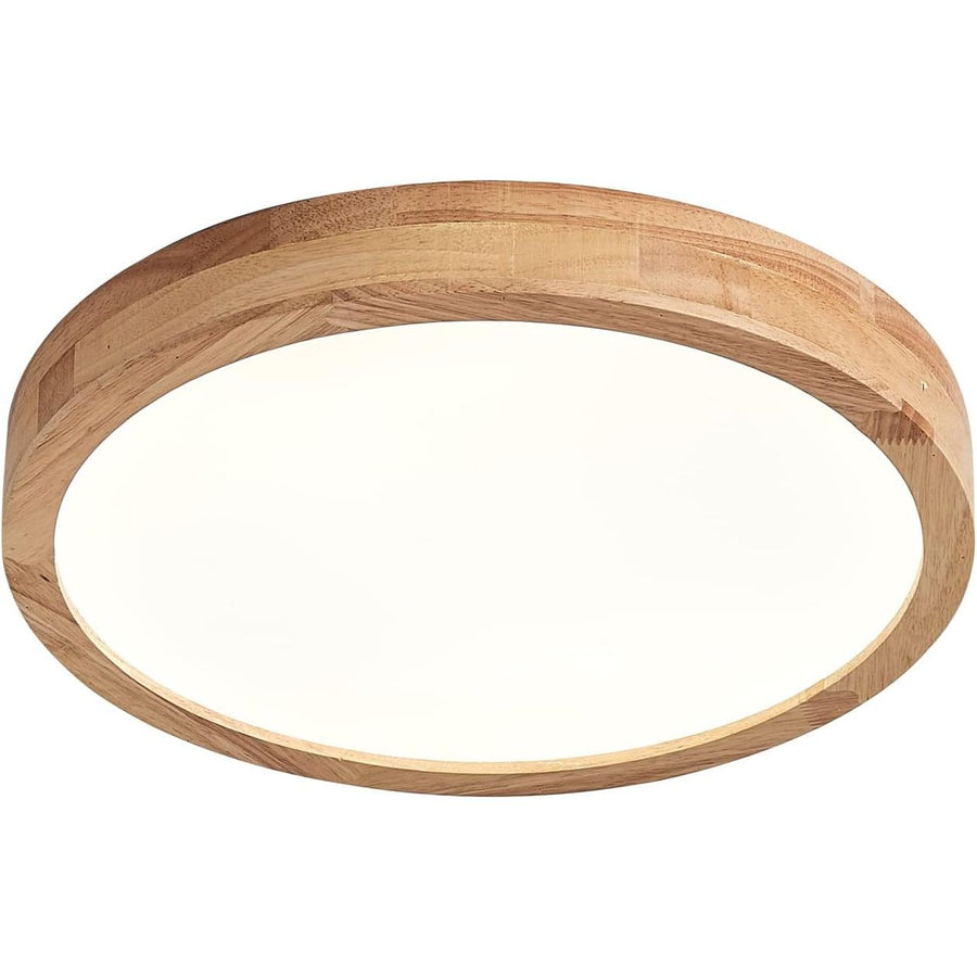 Schindora Wooden LED Ceiling Light, 20W Ø30cm Warm White for Home Rooms
