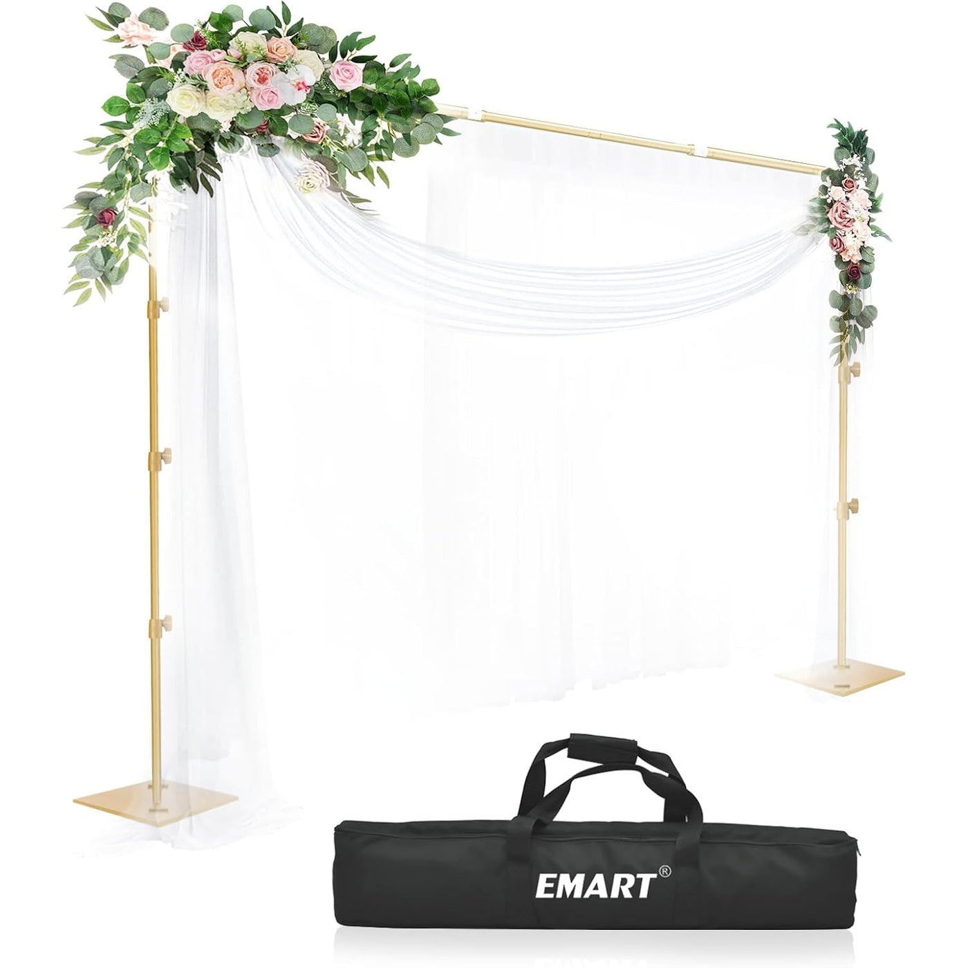 EMART 8.5x10ft Heavy Duty Backdrop Stand Kit, Adjustable Photo Frame - Gold