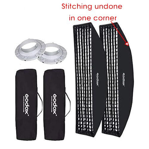 Godox 2PCS Strip Softbox 30x120cm with Honeycomb Grid Bowens Mount Studio Flash