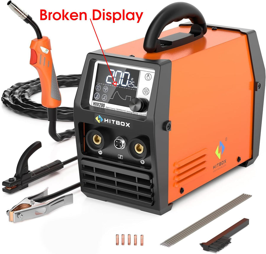 HITBOX 140A 4-in-1 Portable MIG Welder Gasless, TIG, ARC, Spool Gun Digital LED