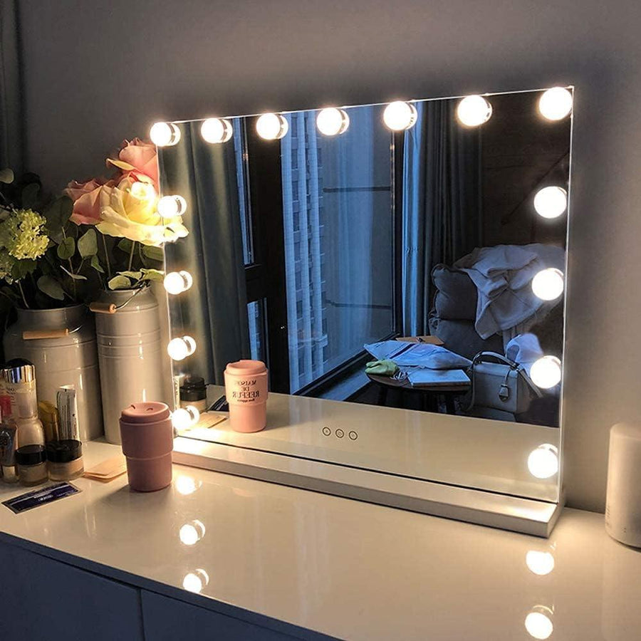 FENCHILIN Hollywood Makeup Mirror 58x46cm Type-C, USB, 15 Bulbs - Massive Discounts