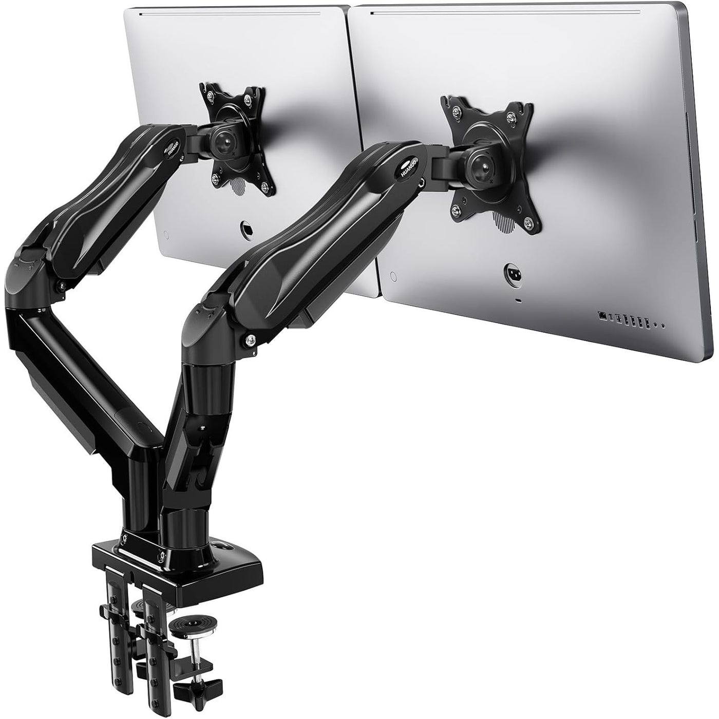 HUANUO Dual Monitor Arm 13–32", Adjustable Desk Mount, VESA 75/100