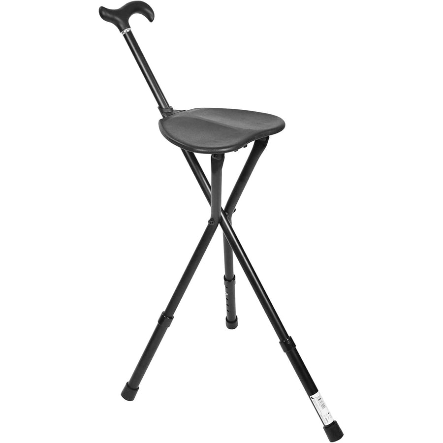 KMINA PRO Walking Stick Chair, Adjustable Handle & Seat, 3-Leg Aluminum Cane - Massive Discounts