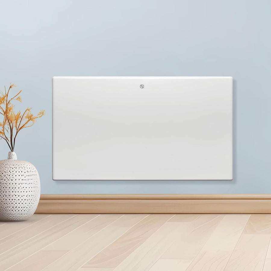 1200W White Electric Radiator Heater with Thermostat Wall Mounted Purus