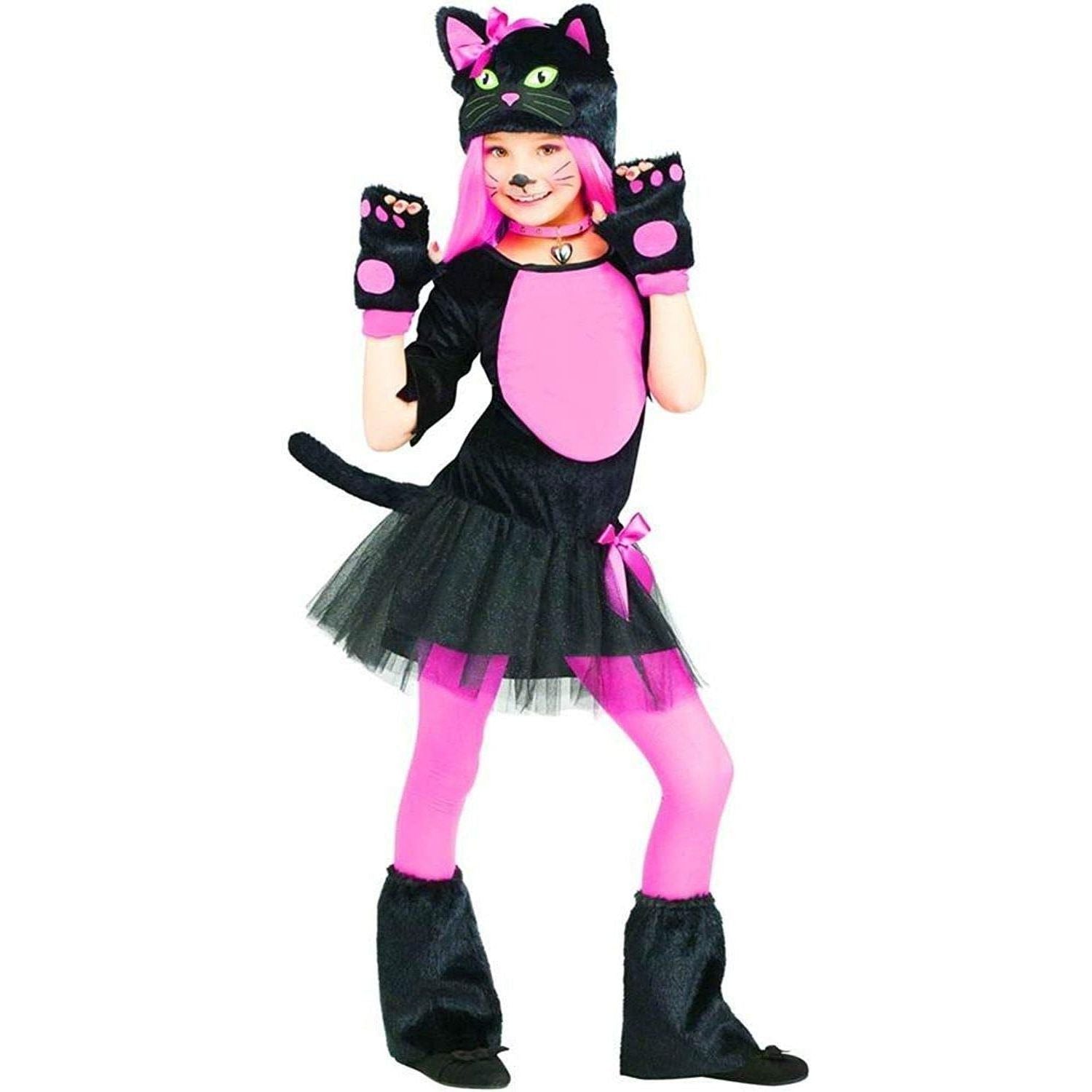 Girls Kitty Cat Costume Halloween Cute Fancy Dress Outfit Forever Young