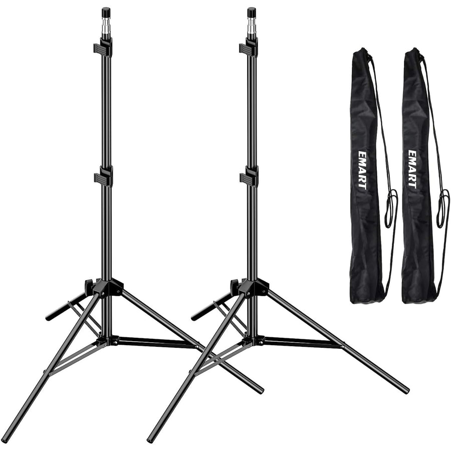 EMART 7ft Light Stands 2-Pack – Aluminum Tripods with Case for Studio Gear
