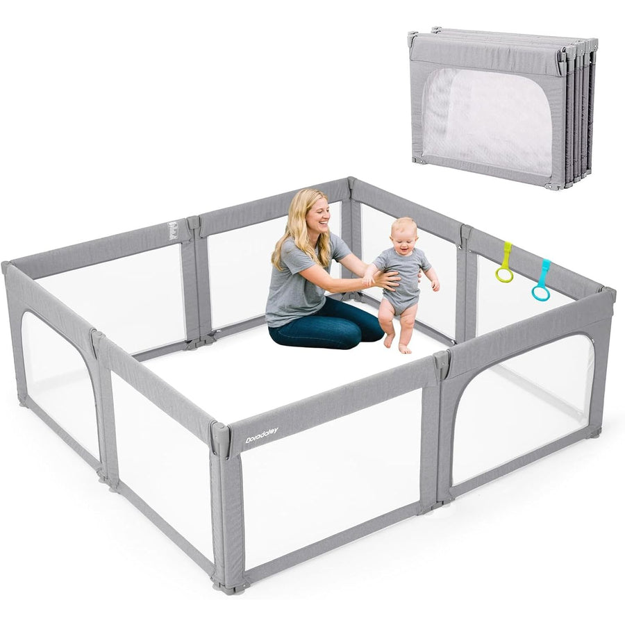aby Playpen 180x200cm, Foldable Safety Gate, Adjustable Indoor Play Yard