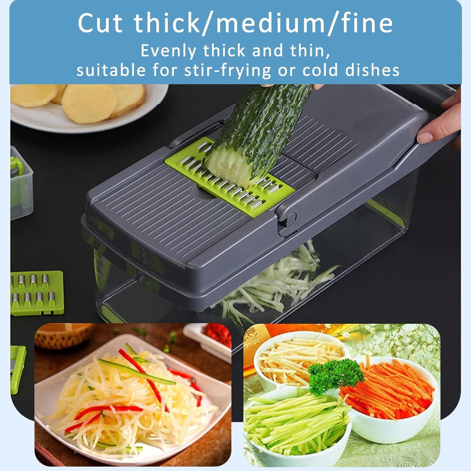 Vegetable Chopper, 12-in-1 Mandoline Slicer with Container, OLIYA - Massive Discounts