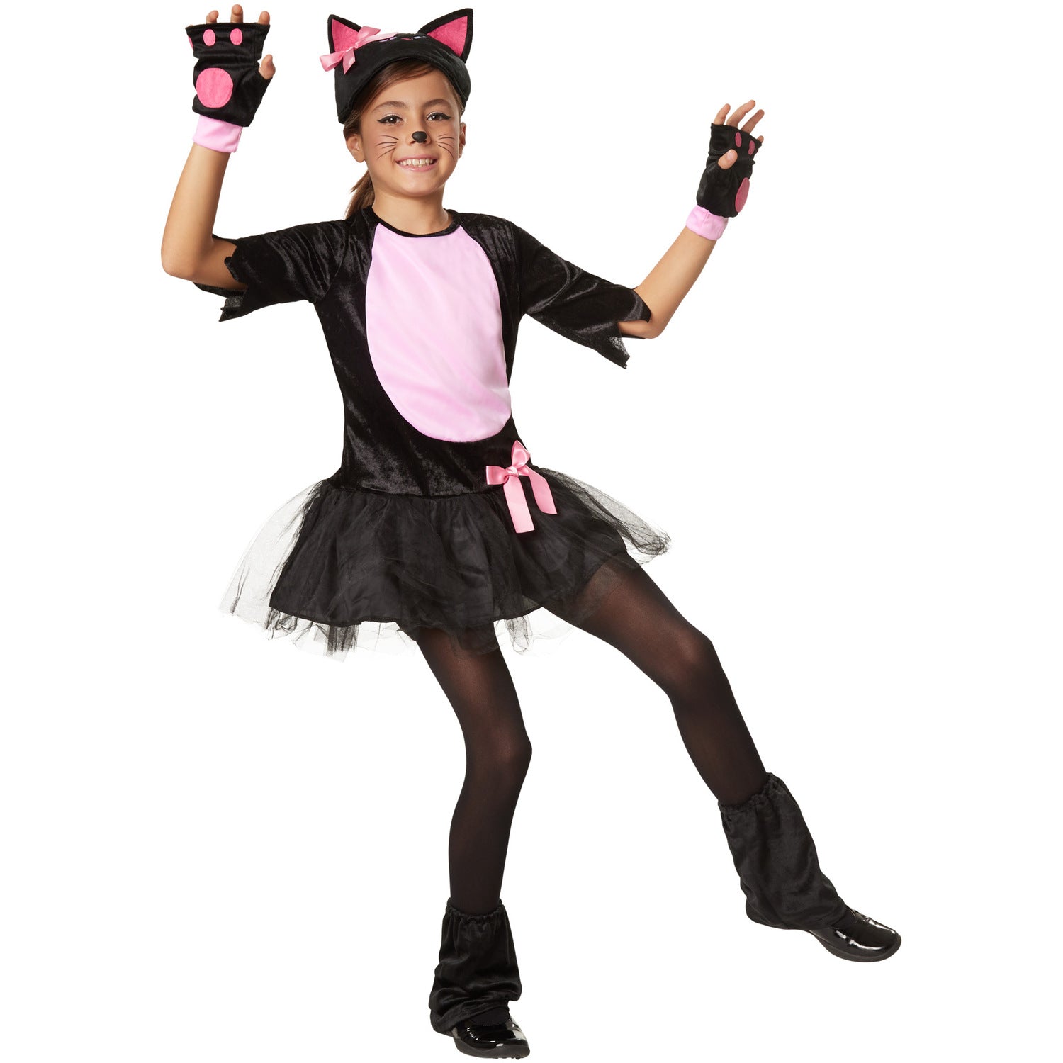 Girls Kitty Cat Costume Halloween Cute Fancy Dress Outfit Forever Young