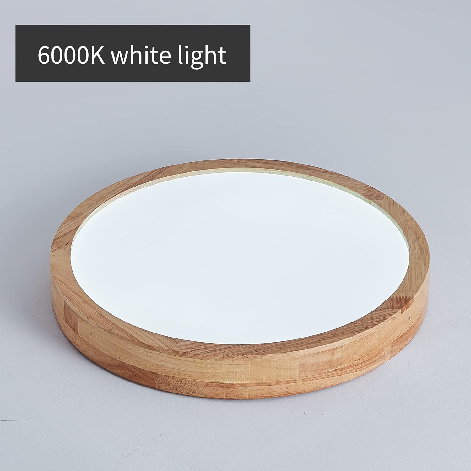 Schindora Wooden LED Ceiling Light – 20W, 6000K Cool White, Ø30cm