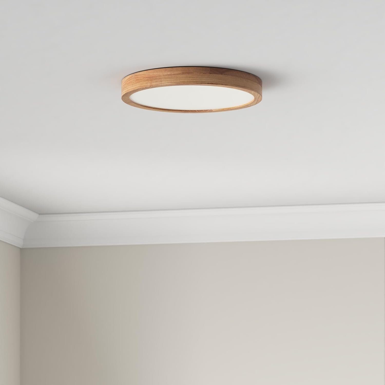 Schindora Wooden LED Ceiling Light 20W Ø30cm 4500K Neutral White