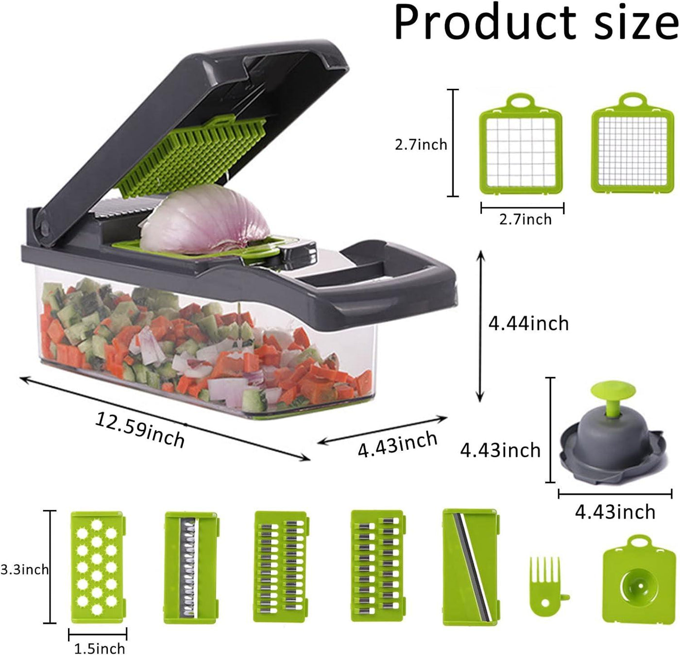 Vegetable Chopper, 12-in-1 Mandoline Slicer with Container, OLIYA - Massive Discounts