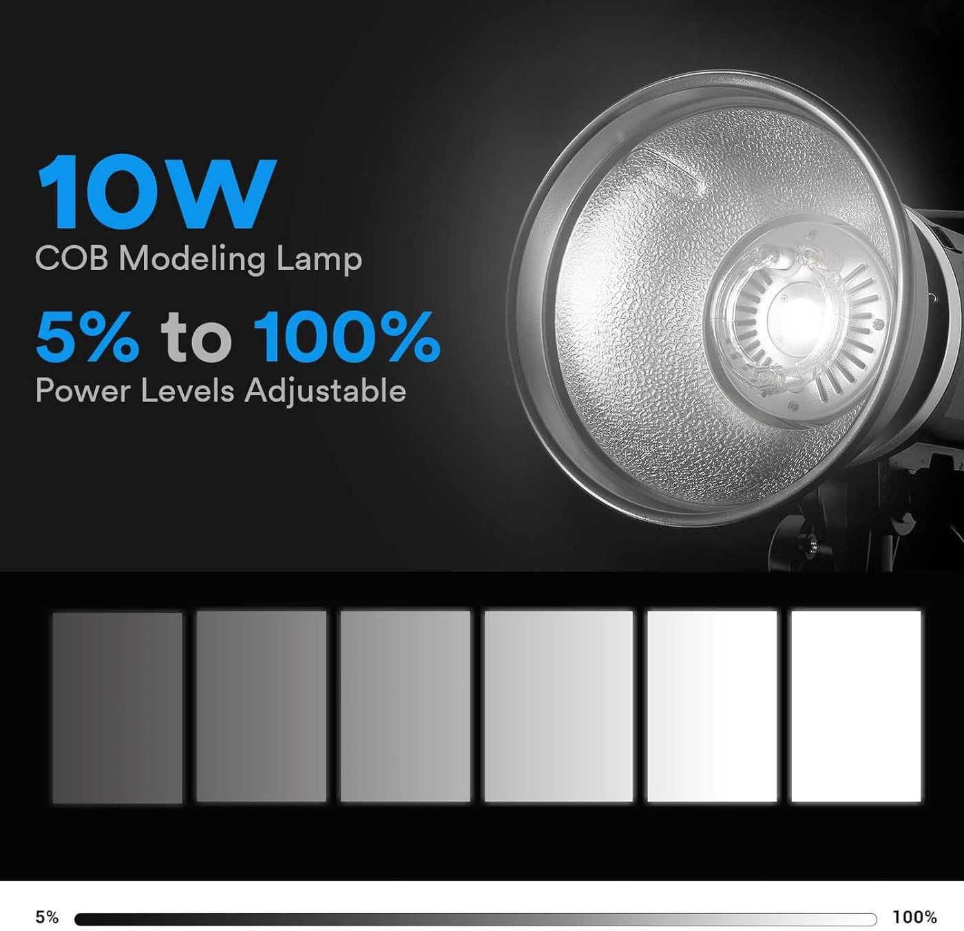 Godox MS300-V Compact 300W Studio Flash, 2.4G, GN58, Bowens Mount