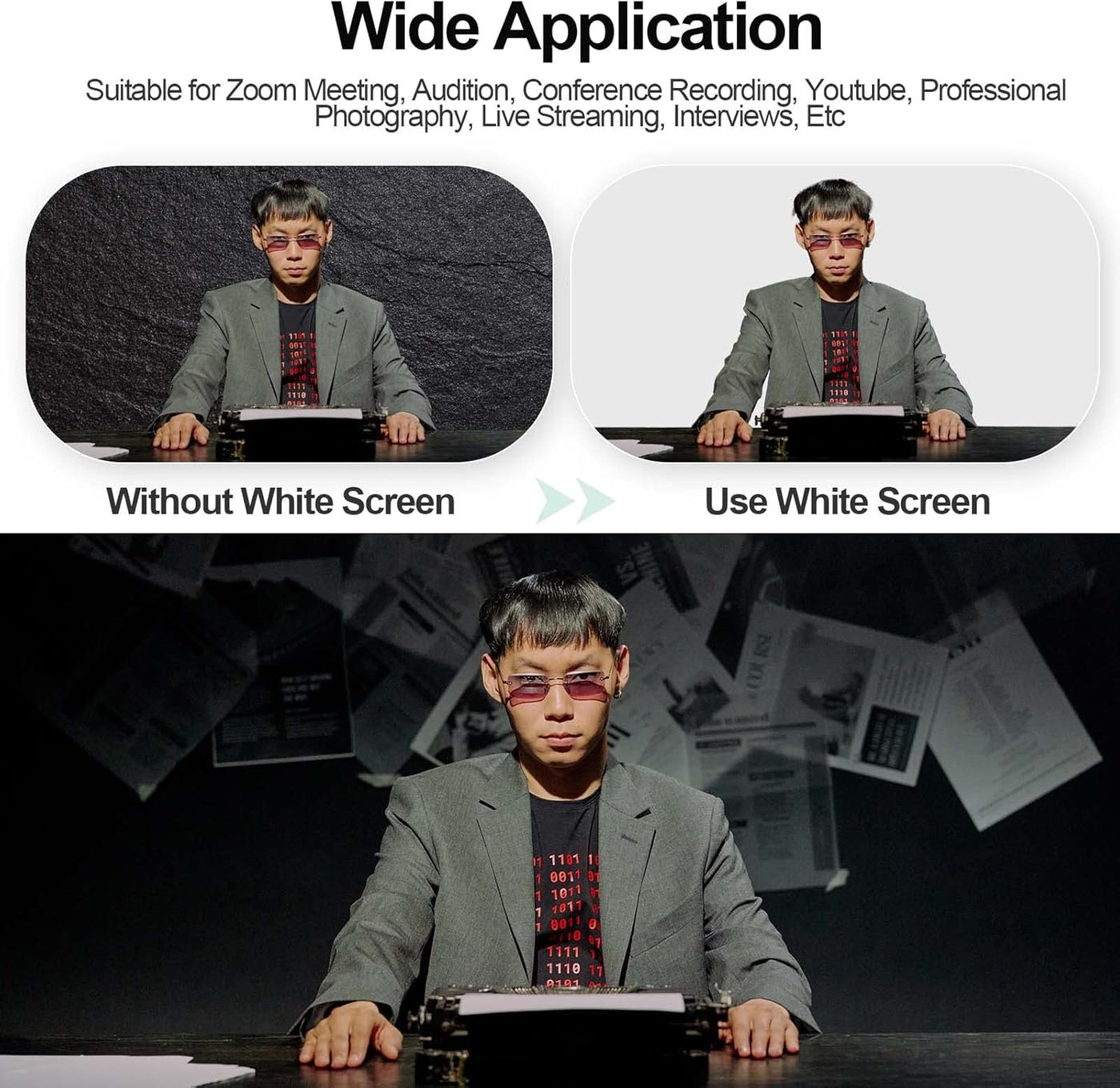 White Photography Backdrop 1.5x2m with T-Stand 1.5x2.6m Studio Kit EMART