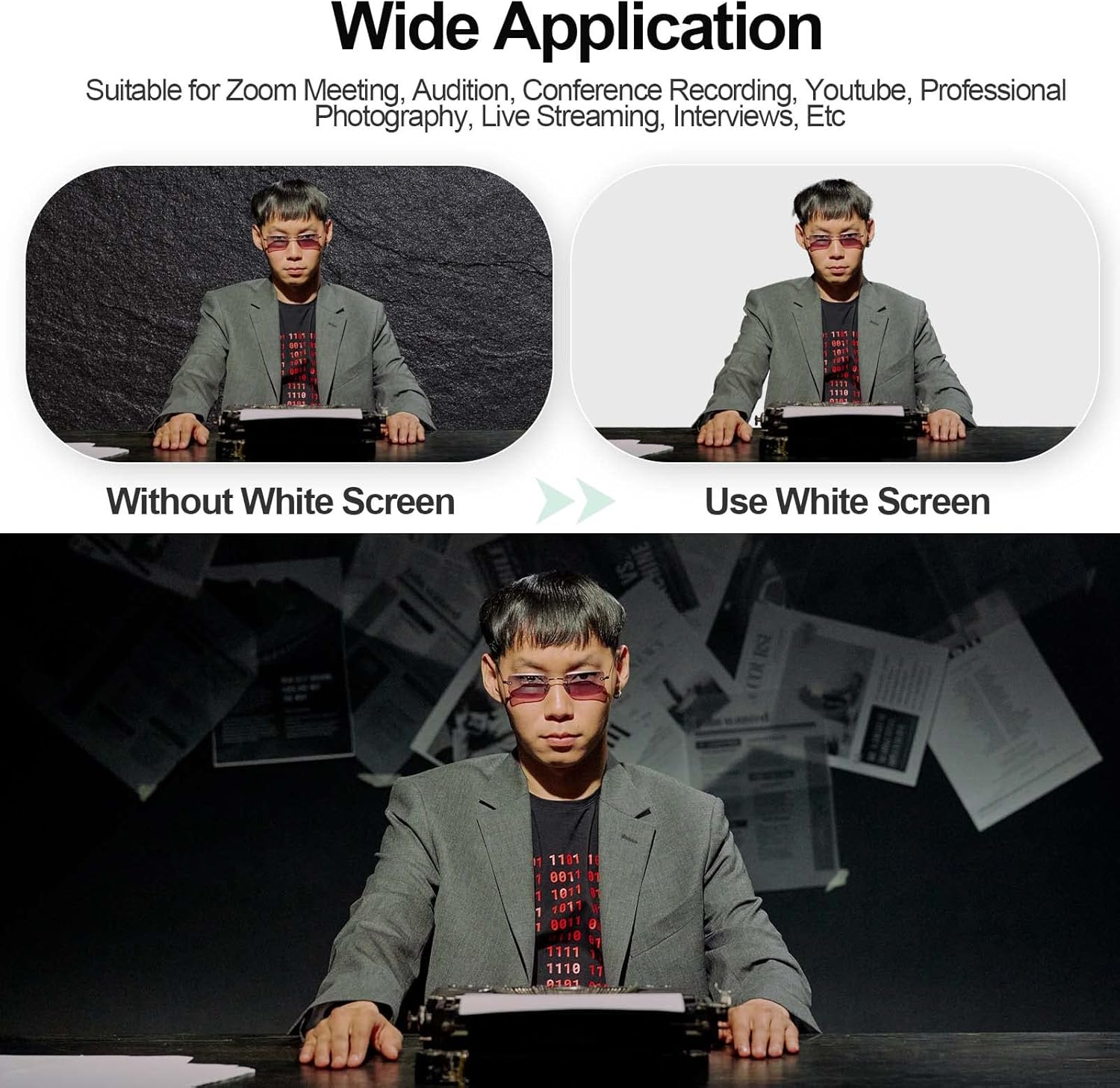 White Photography Backdrop 1.5x2m with T-Stand 1.5x2.6m Studio Kit EMART