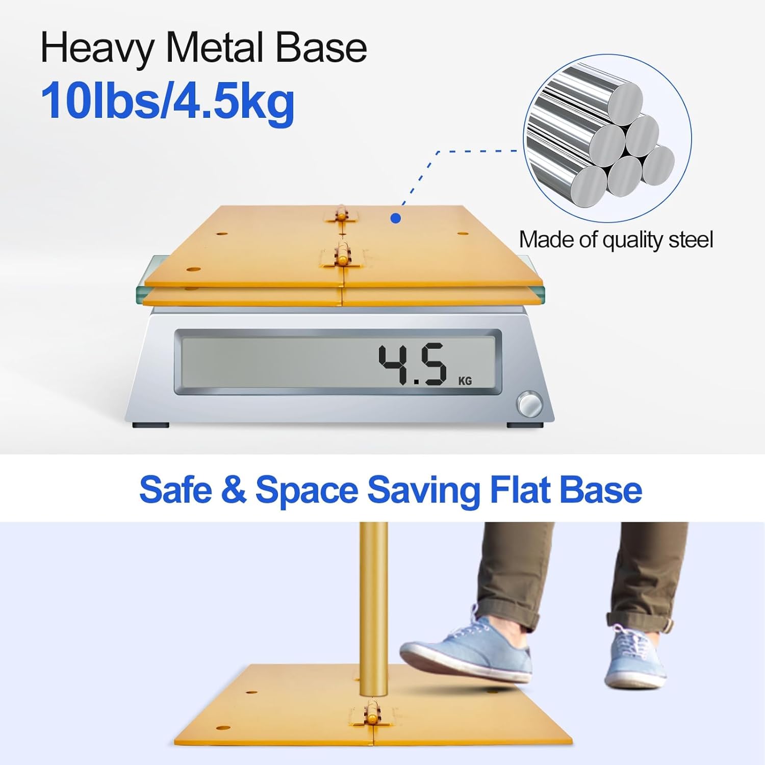Heavy Duty Backdrop Stand 6.5x10ft Adjustable Steel Base Gold EMART