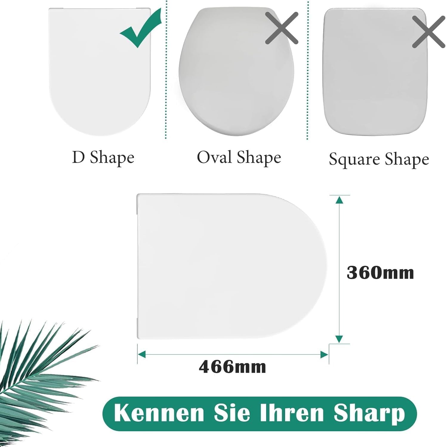 STOREMIC Toilet Seat Soft Close White D Shape Quick Release Top Fixing