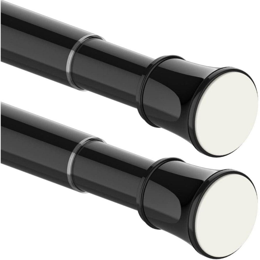 2PCS Extendable Curtain Rods Black Telescopic Spring, 70.5-120CM - Massive Discounts