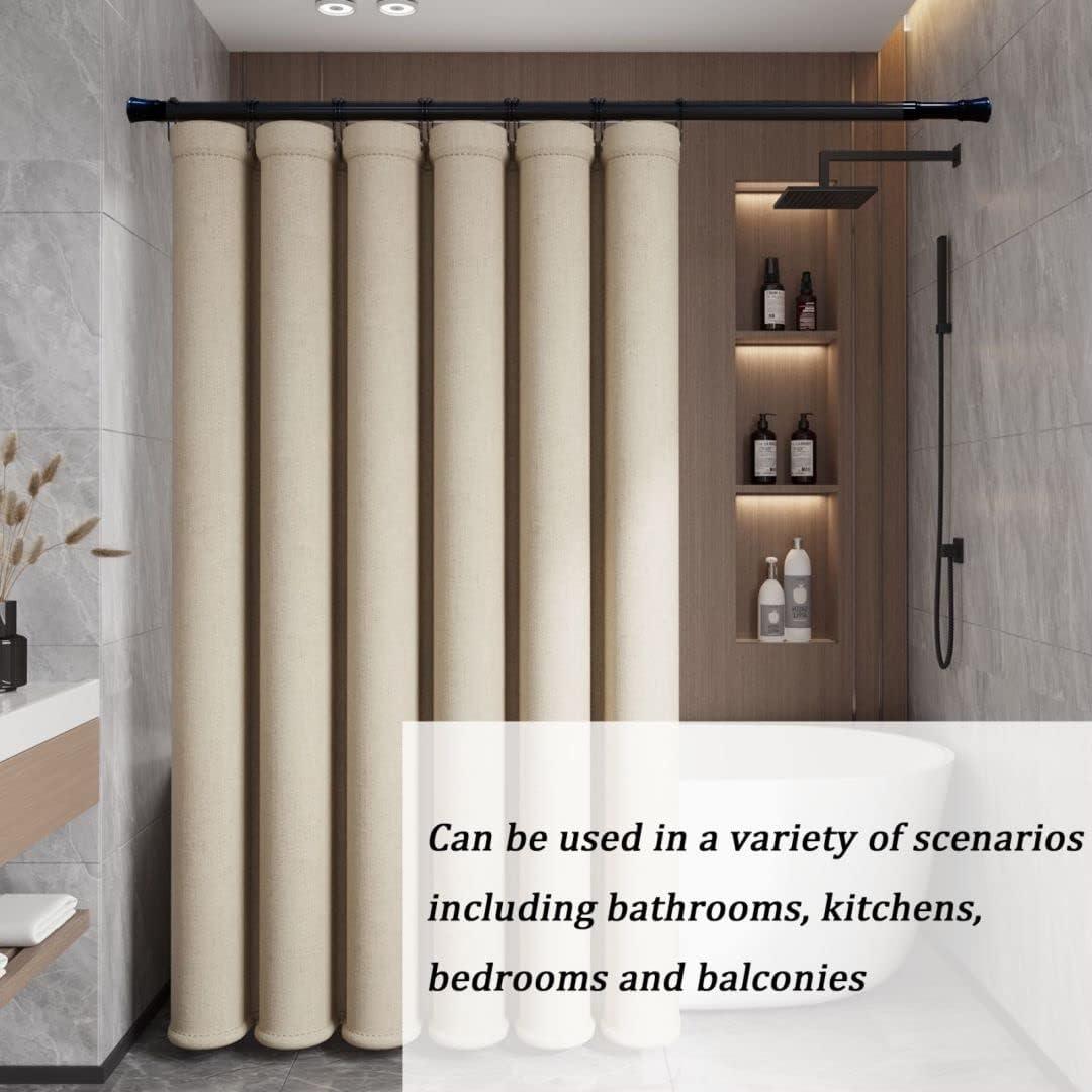 2PCS Extendable Curtain Rods Black Telescopic Spring, 70.5-120CM - Massive Discounts