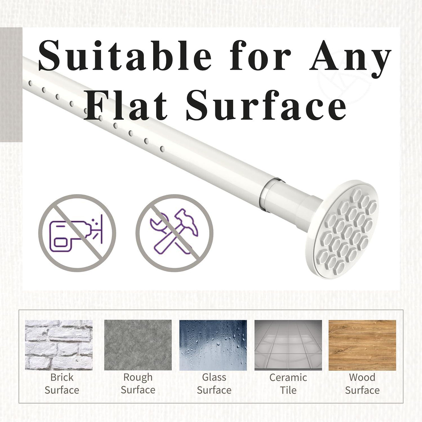 Shower Curtain Rail Extendable 90-140CM Φ32mm Stainless Steel - Massive Discounts