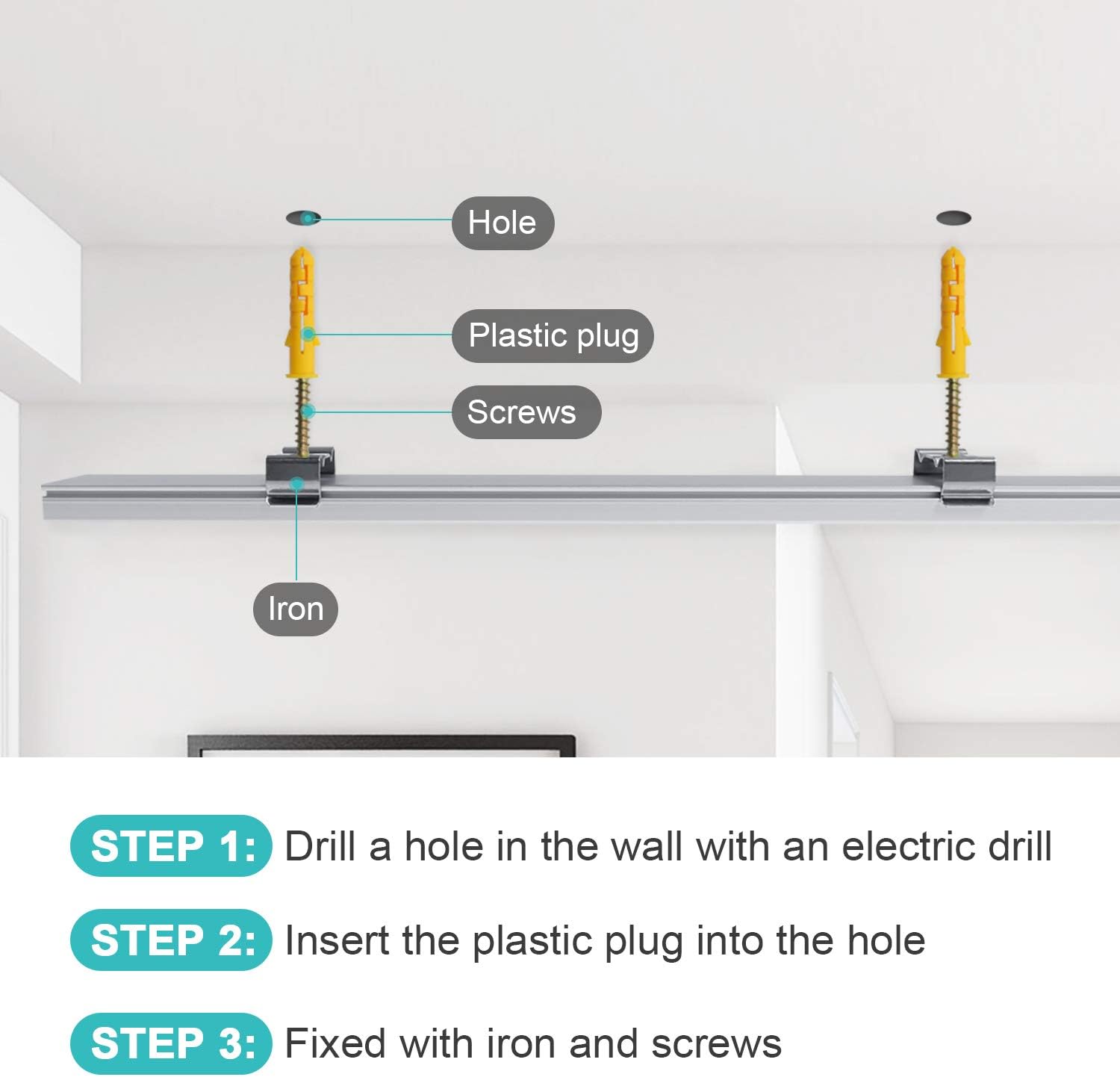 4 Pack U-Shape 1m LED Aluminum Profile, Milky Cover End Caps & Mounting Clips