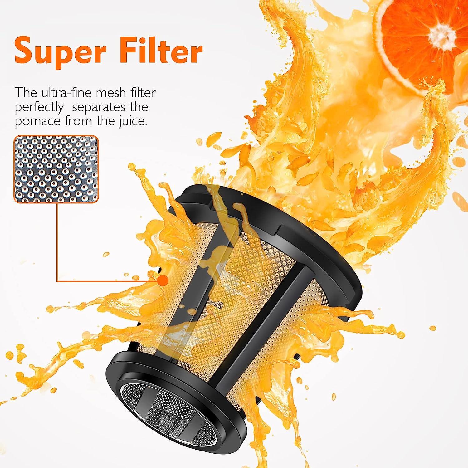 AMZCHEF Cold Press Juicer with 2 Speed Control, Ultradense Filter, Masticating Slow