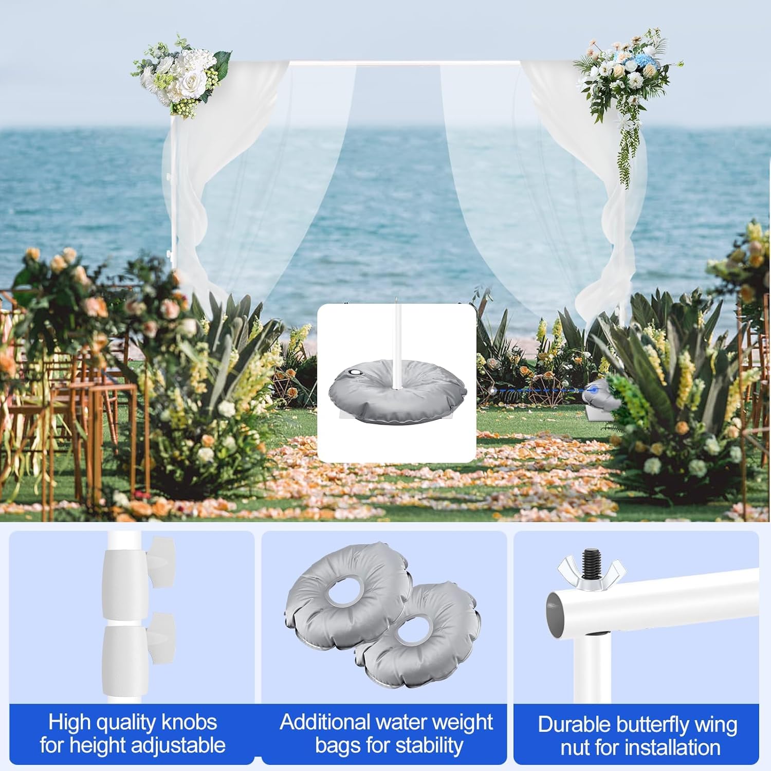 Backdrop Stand 2x3m Adjustable Heavy Duty Steel Frame Photo Studio EMART