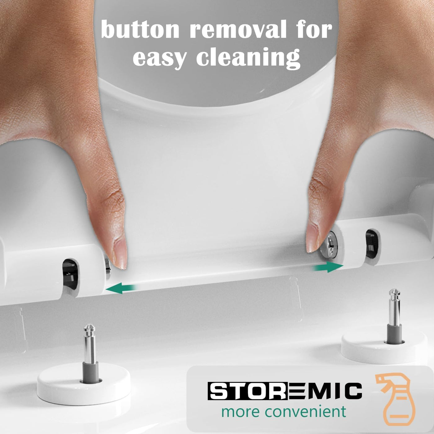 STOREMIC Toilet Seat Soft Close White D Shape Quick Release Top Fixing