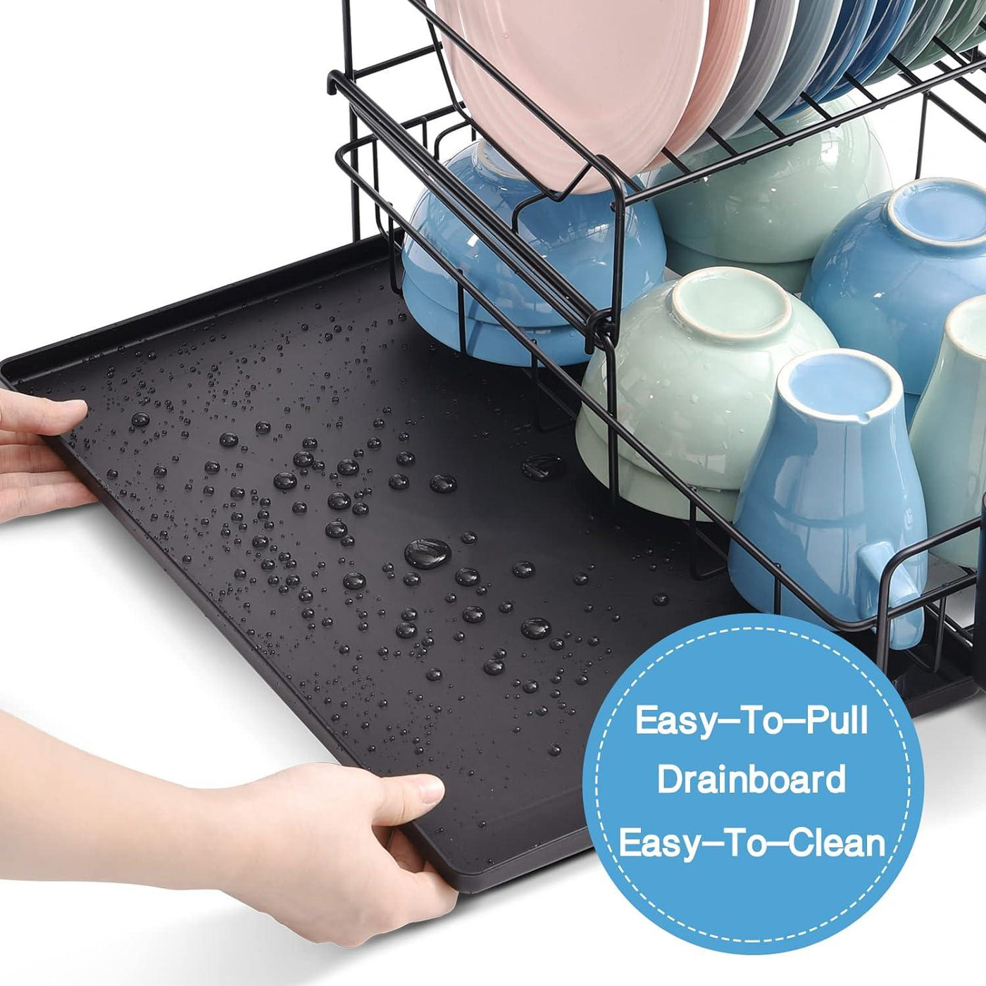 KINGRACK 2 Tier Dish Drainer Rack with Removable Cutlery Holder & Drip Tray - Massive Discounts