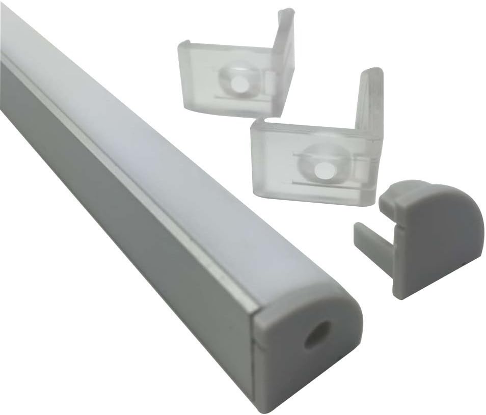 LightingWill 5-Pack Thicker LED Aluminum Profile, 3.3ft V-Shape, Silver