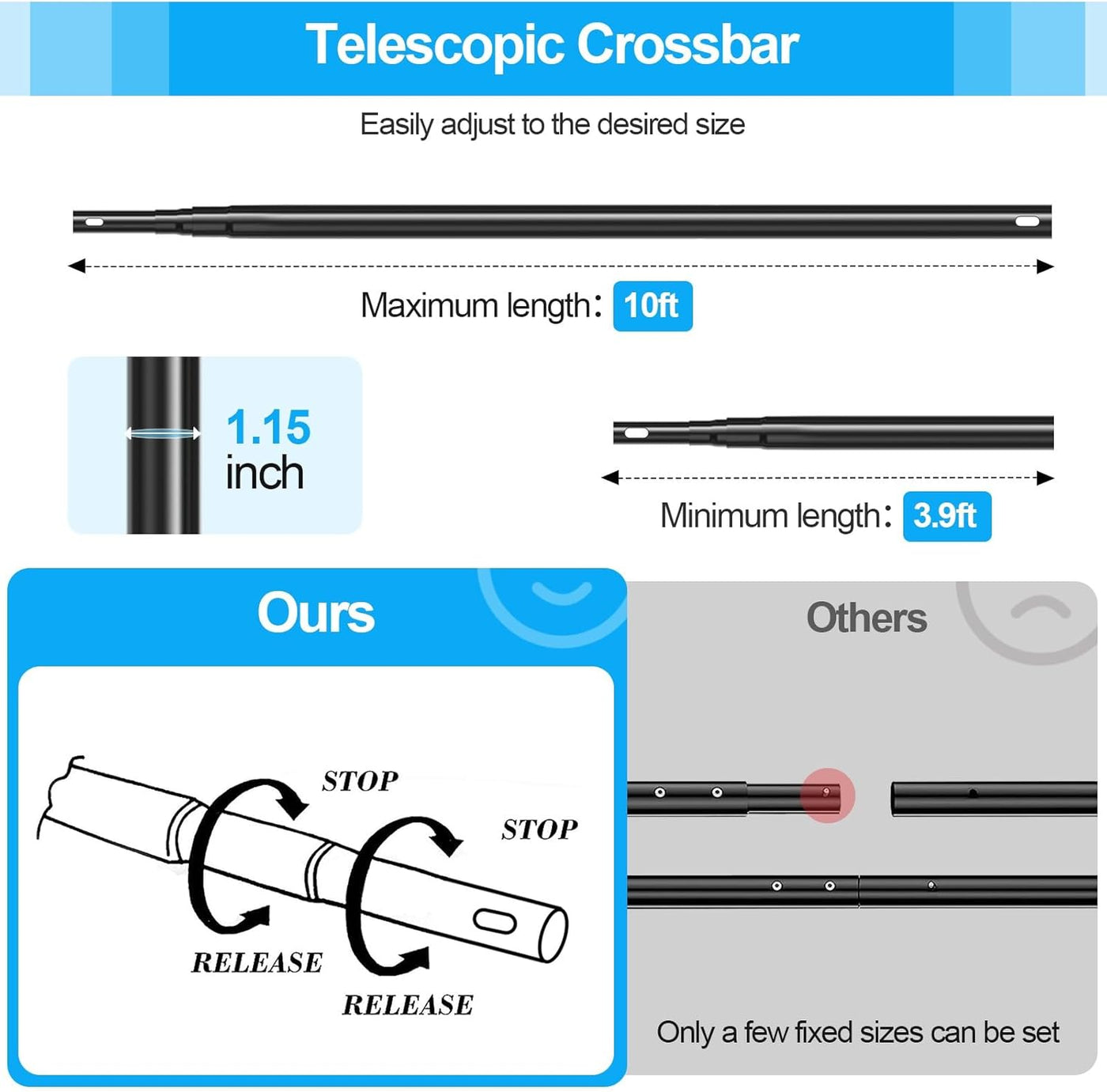 Backdrop Stand 3x3m Heavy Duty Adjustable Photography Frame Kit EMART
