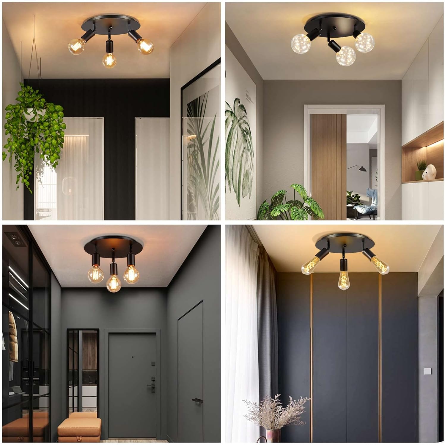 Ceiling light fixture in various indoor settings