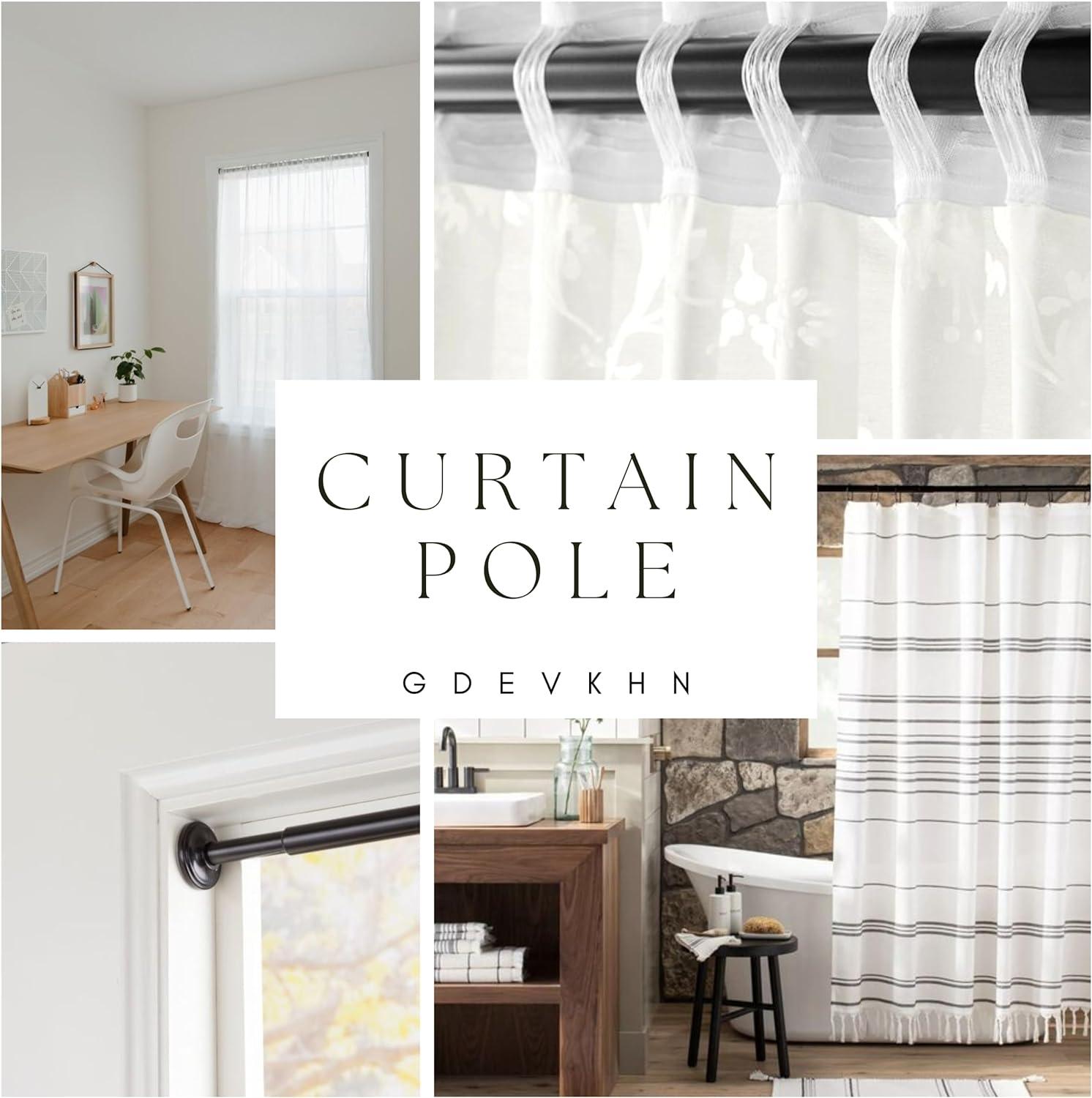 Shower Curtain Rail Extendable 90-140CM Φ32mm Stainless Steel - Massive Discounts