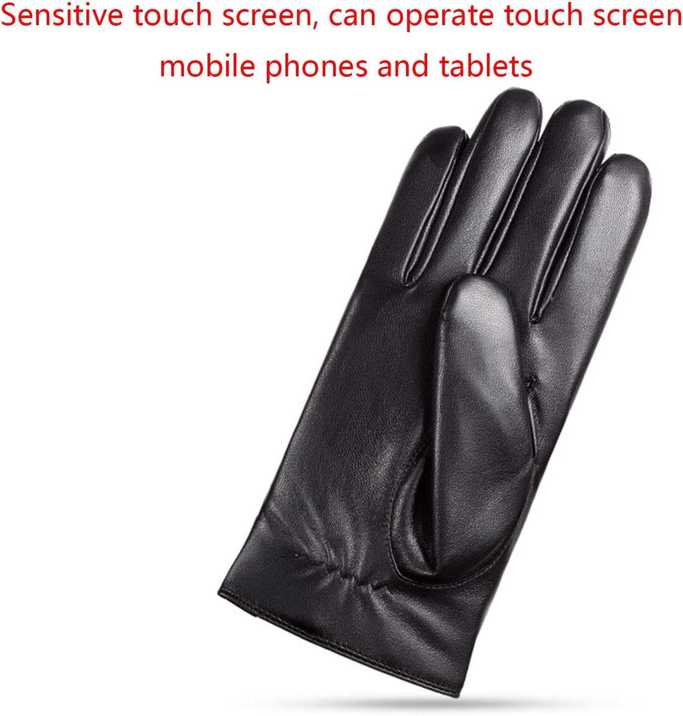 YISEVEN Men's Leather Winter Gloves, Warm, Touchscreen, Windproof, Casual, M