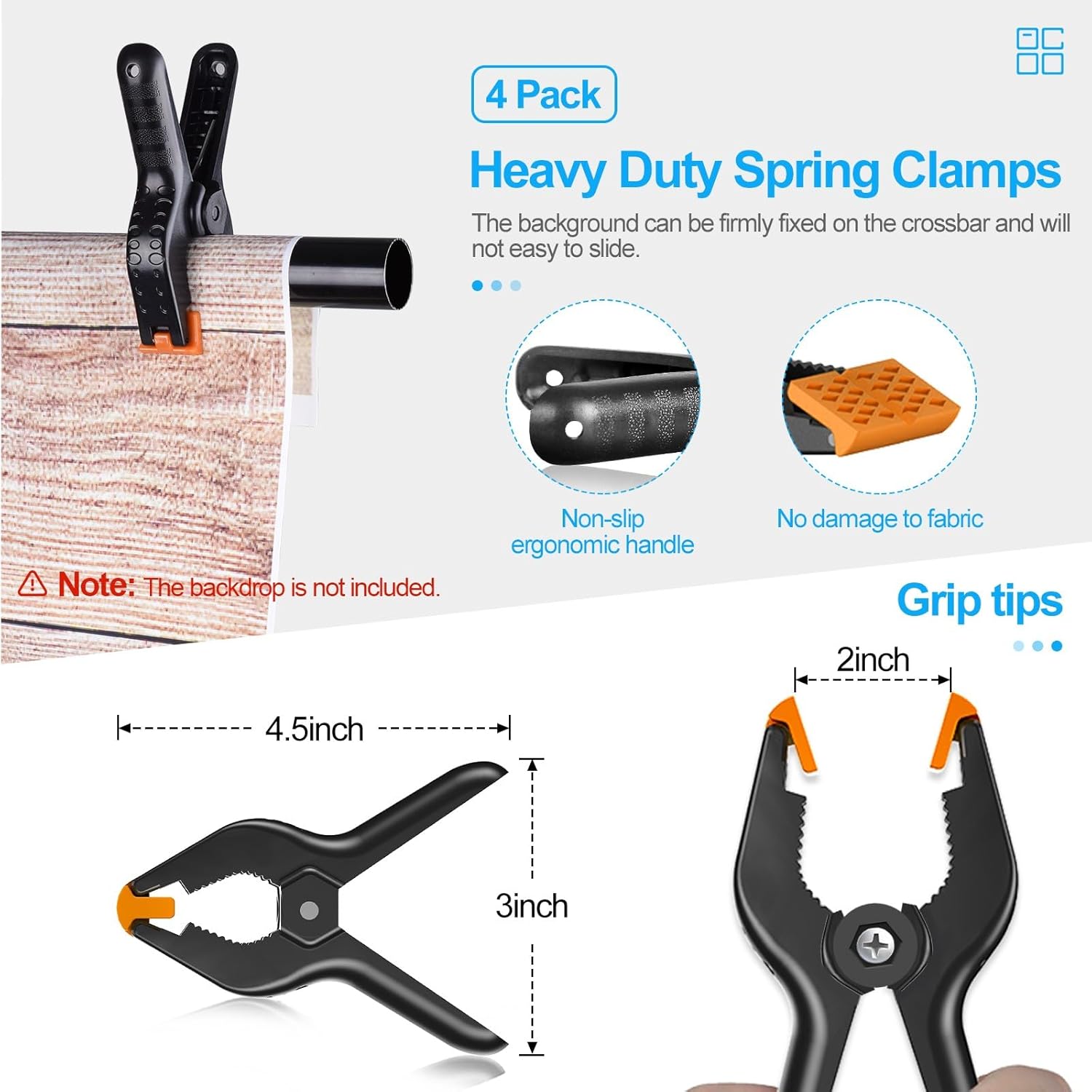 Backdrop Stand 3x3m Heavy Duty Adjustable Photography Frame Kit EMART