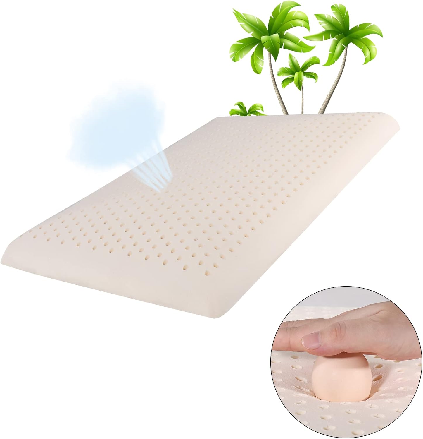 Slim Sleeper Natural Latex Foam Pillow Low Profile Ventilated SUQ I OME