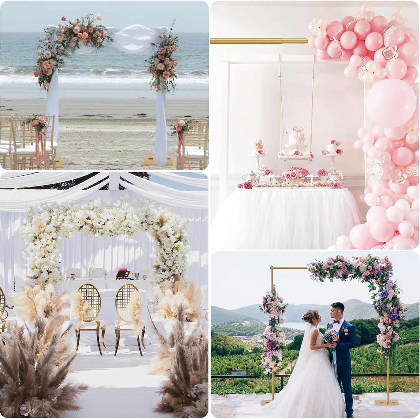 Heavy Duty Backdrop Stand 6.5x10ft Adjustable Steel Base Gold EMART