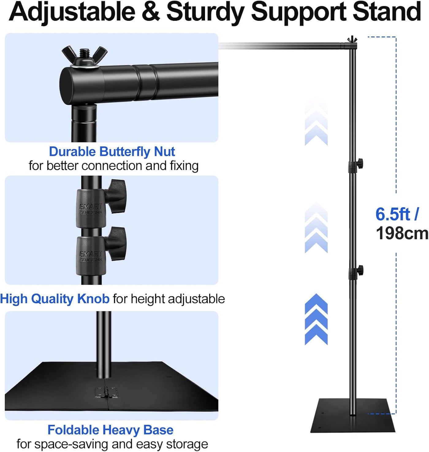 Backdrop Stand Heavy Duty 2x3m Adjustable Background Frame Steel Base EMART