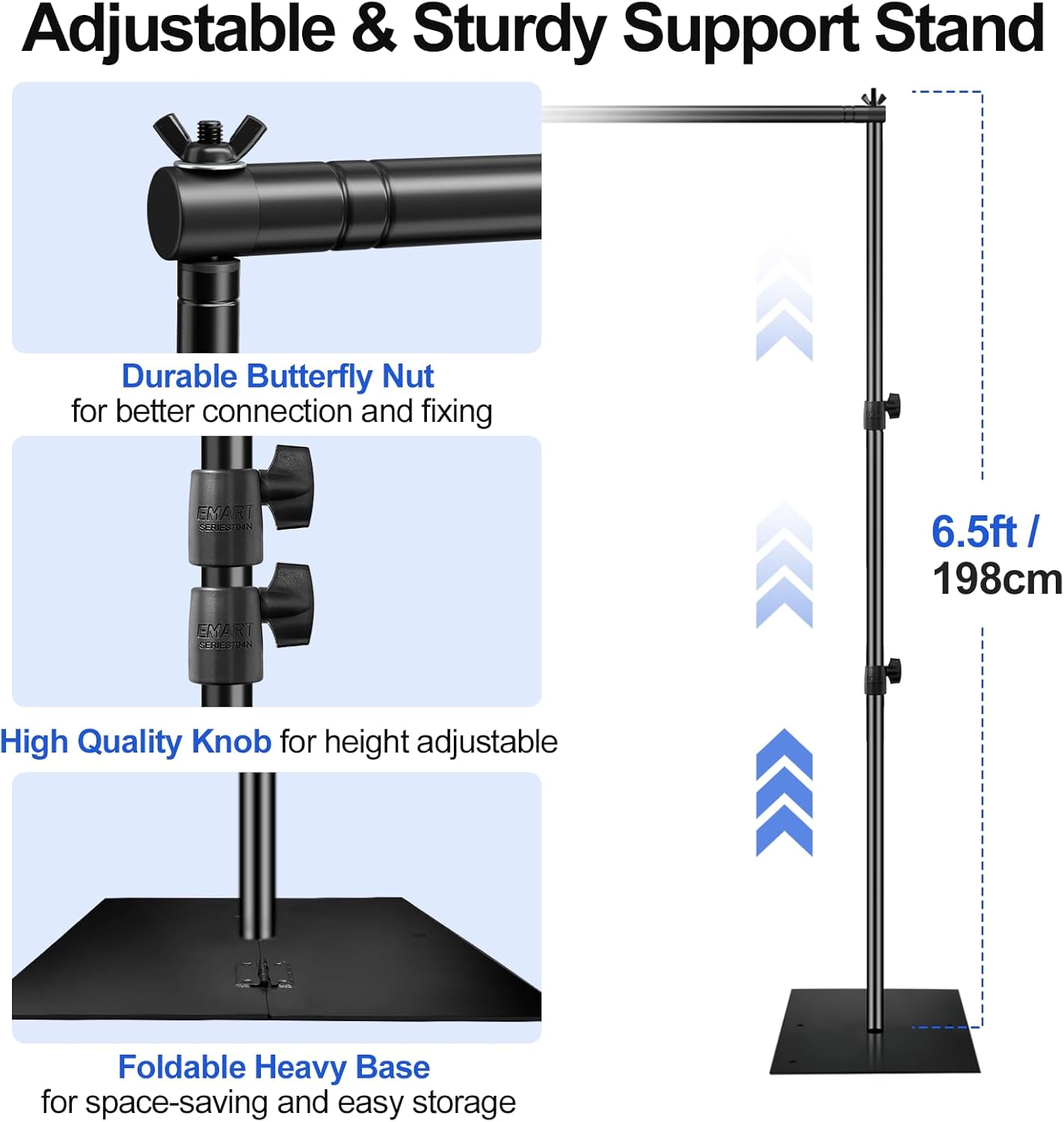 Backdrop Stand Heavy Duty 2x3m Adjustable Background Frame Steel Base EMART
