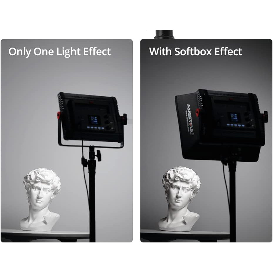 AMBITFUL 1-Pack RGB LED Video Light Kit w/ APP Control, Softbox, CRI 97+