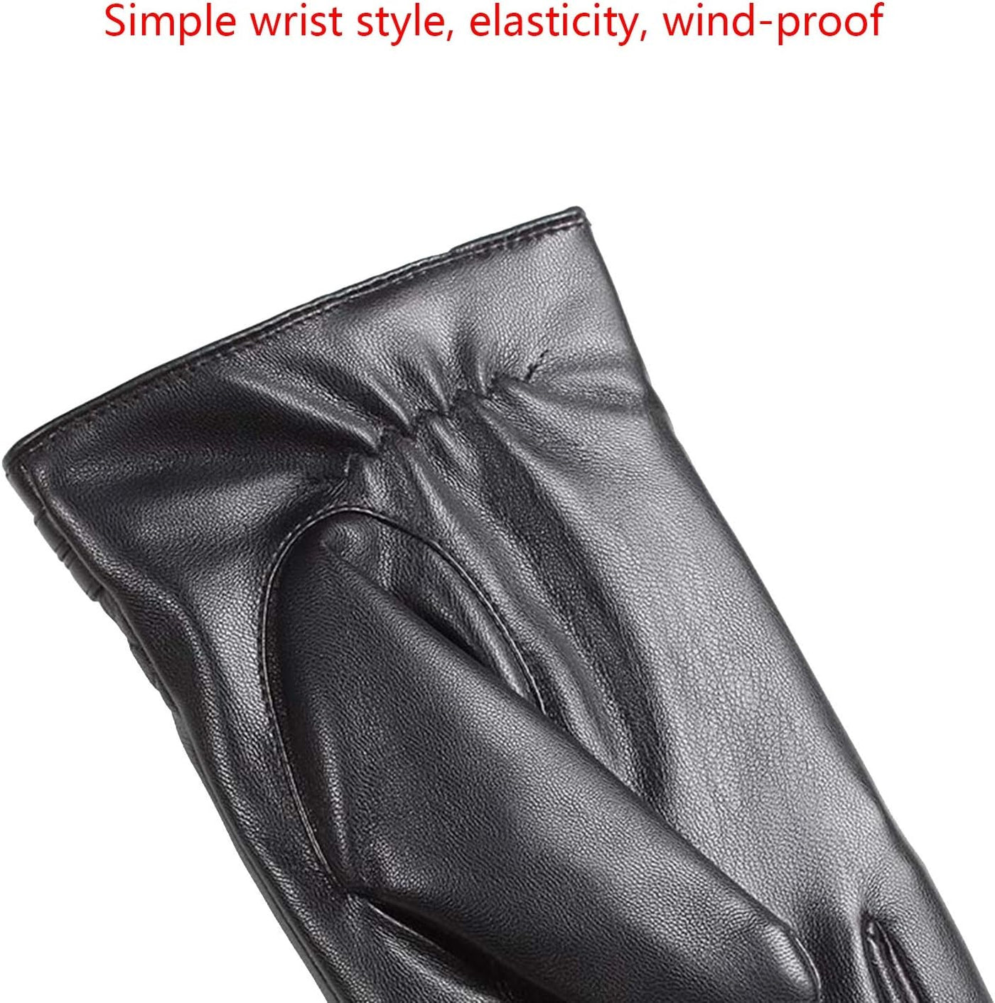 YISEVEN Men's Leather Winter Gloves, Warm, Touchscreen, Windproof, Casual, M