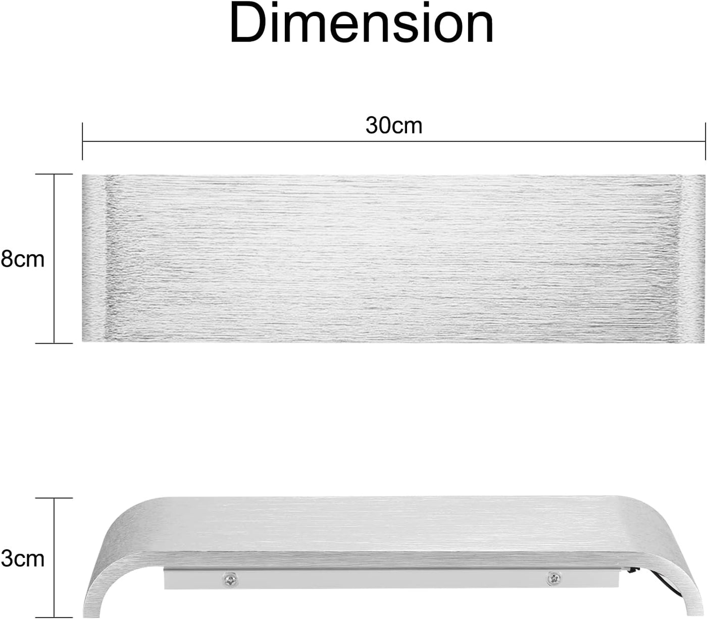 Lightess 31cm LED Wall Light Up Down 1pc Silver Lamp Warm White for Indoor Use