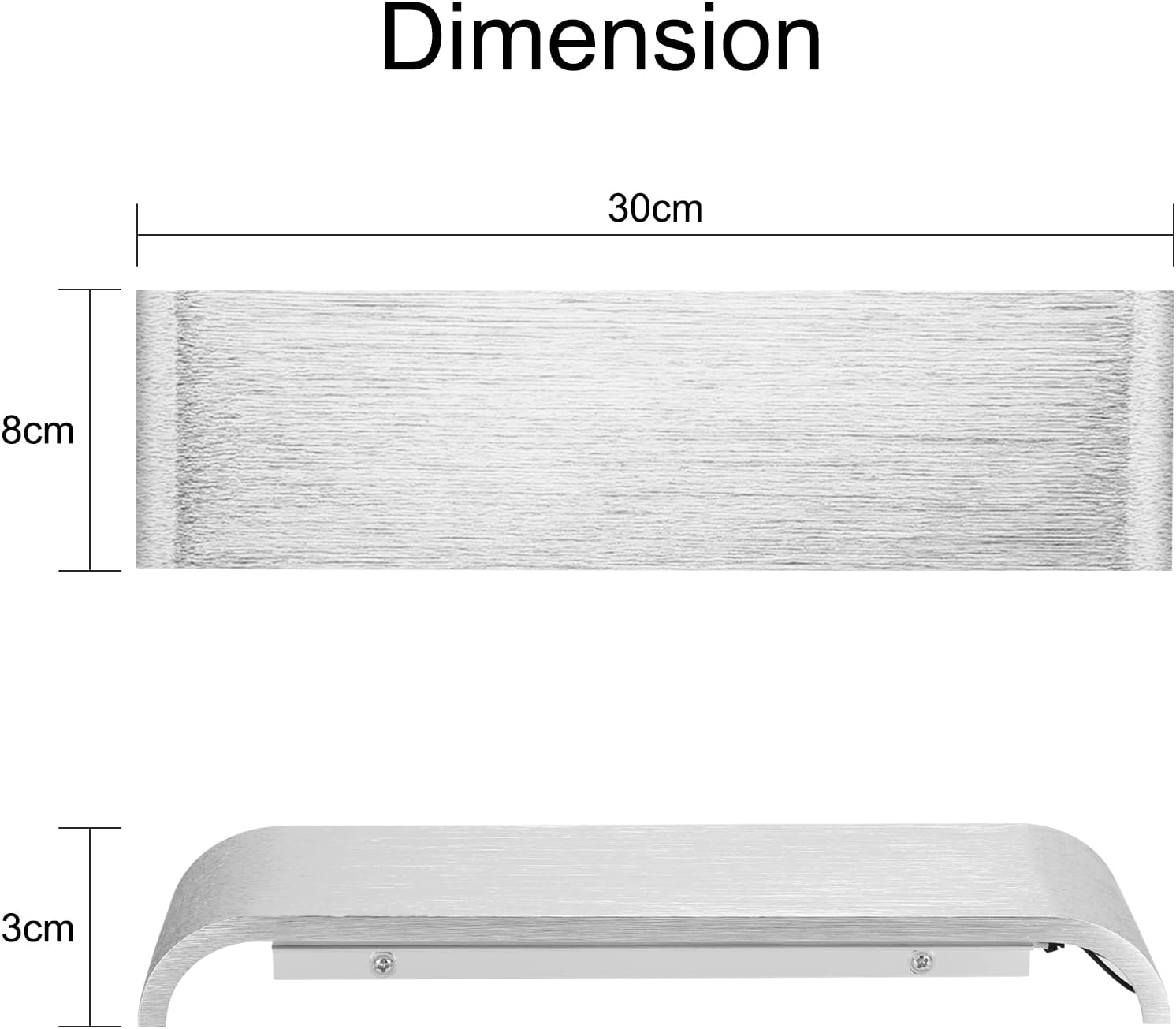 Lightess 31cm LED Wall Light Up Down 1pc Silver Lamp Warm White for Indoor Use