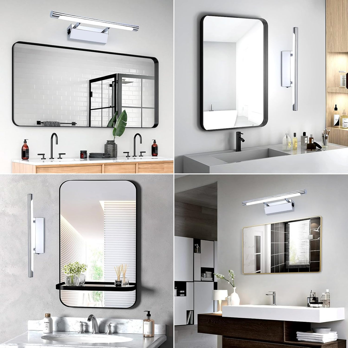 LED/Light with Switch for Mirror IP44 Waterproof Cool White 180° Adjustable Angle