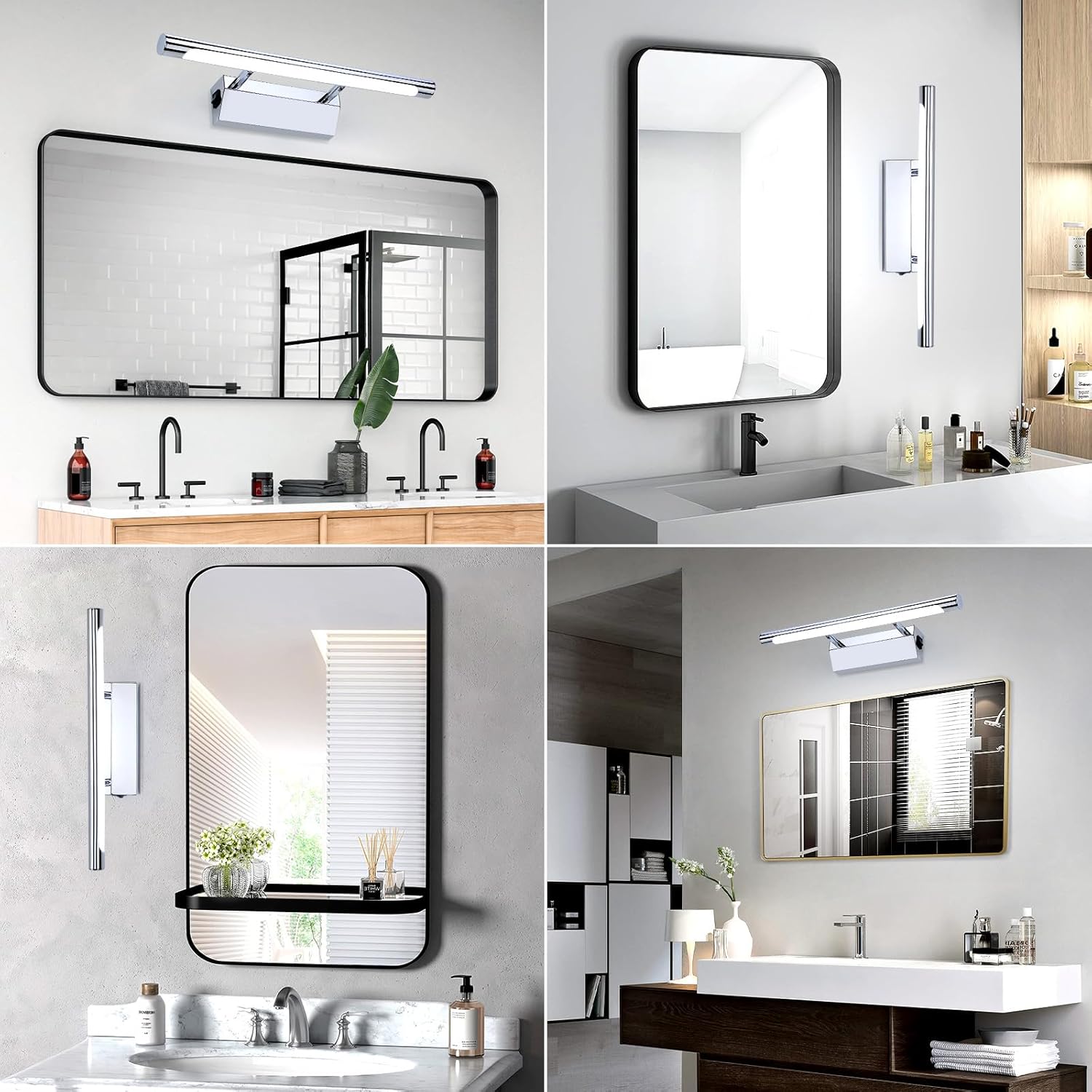 LED/Light with Switch for Mirror IP44 Waterproof Cool White 180° Adjustable Angle