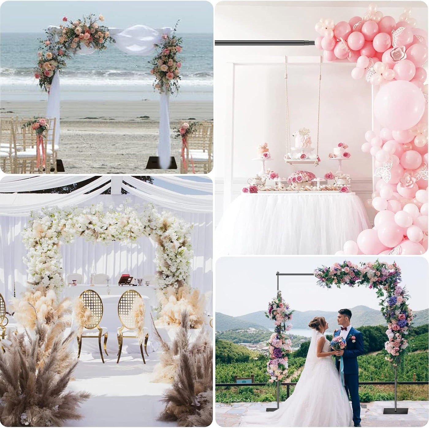 EMART 10x10ft Heavy Duty Black Backdrop Stand, Adjustable Support Kit